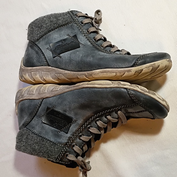 Rieker Lace Up Grungy Ankle Boots EU 38 - Picture 4 of 8
